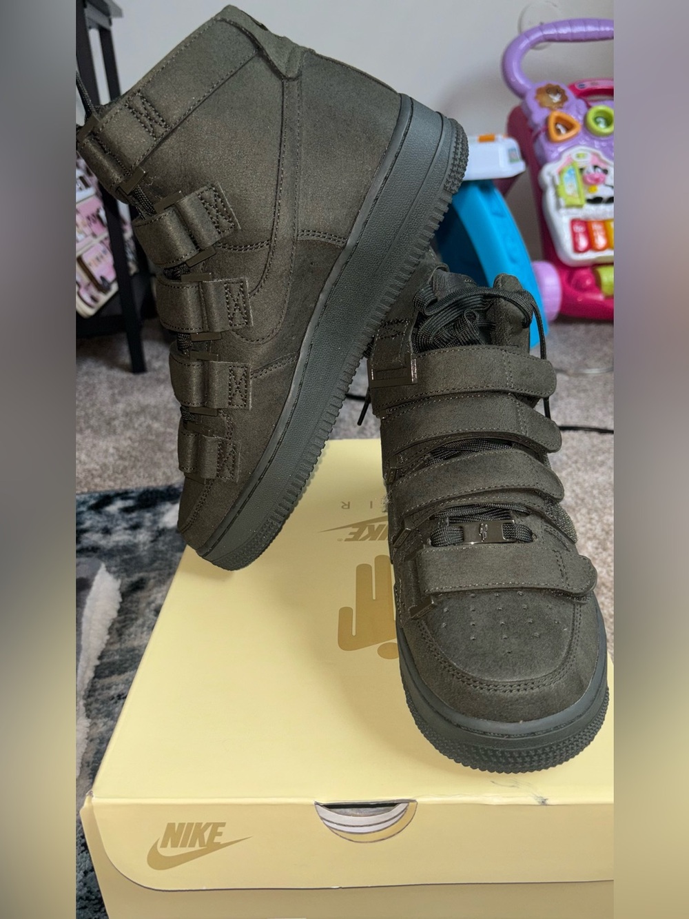 Nike x Billie Eilish Air Force 1 High Strap "Sequoia" sneakers